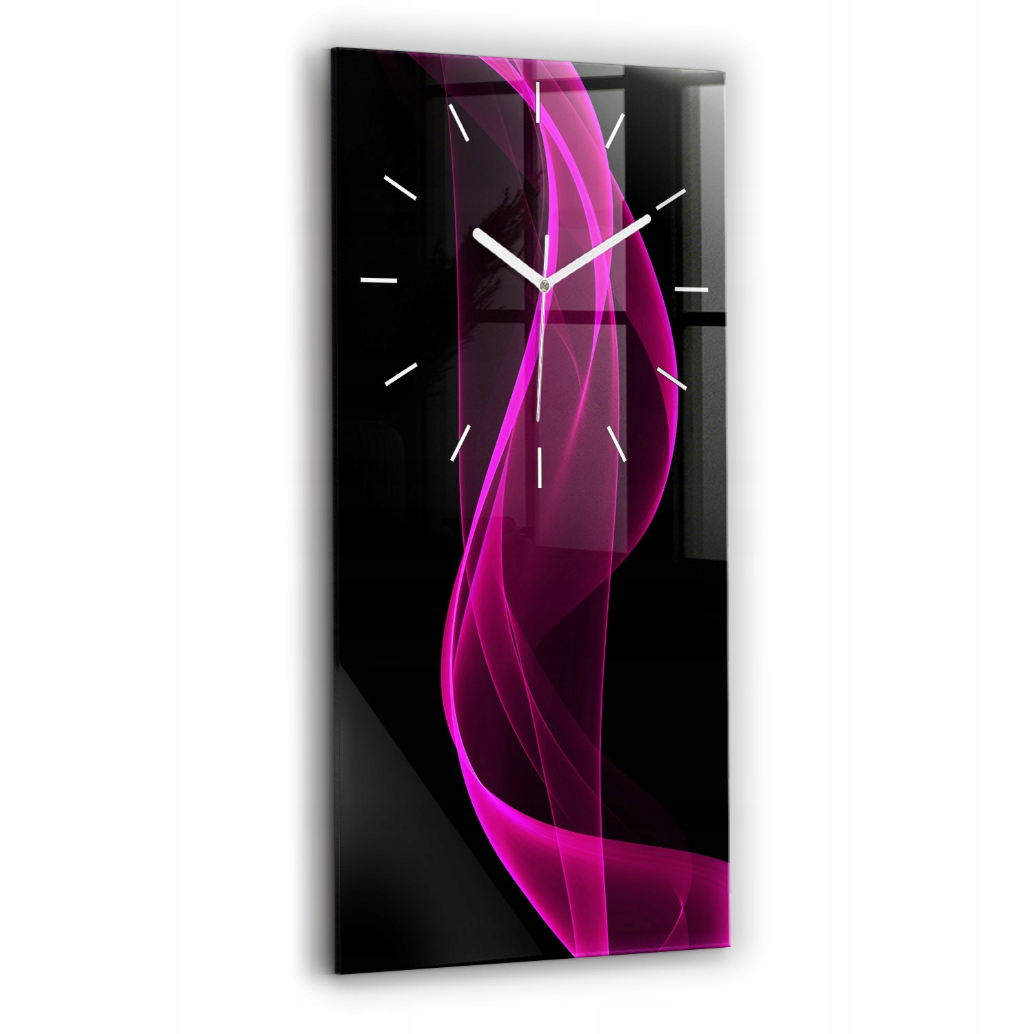 Velké Tvrzené skleněné hodiny Elegantní Bezhlučný Růžová abstrakce 30x60