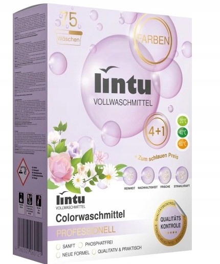 Levně Lintu Professional Farben prášek na barevné prádlo, barva 4,2 kg, 75 praní