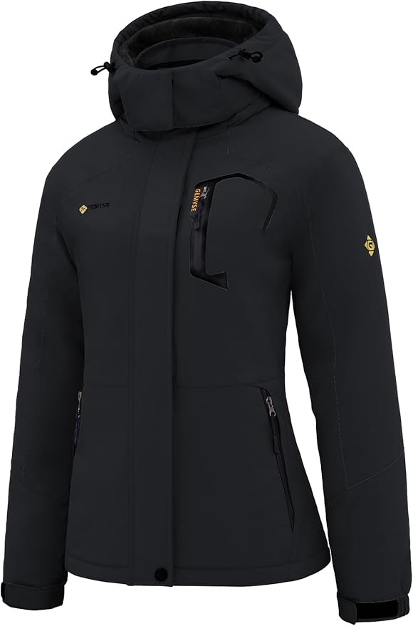 Gemyse kurtka damska, Wodoodporna, Wiatroodporna, narciarska L czarna