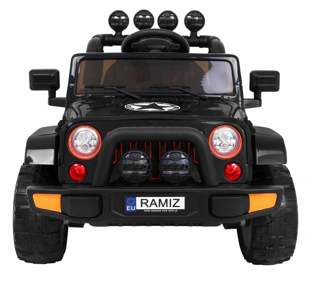 Autko na akumulator Jeep samochód Pilot Miękkie koła Eva Skóra 4x4