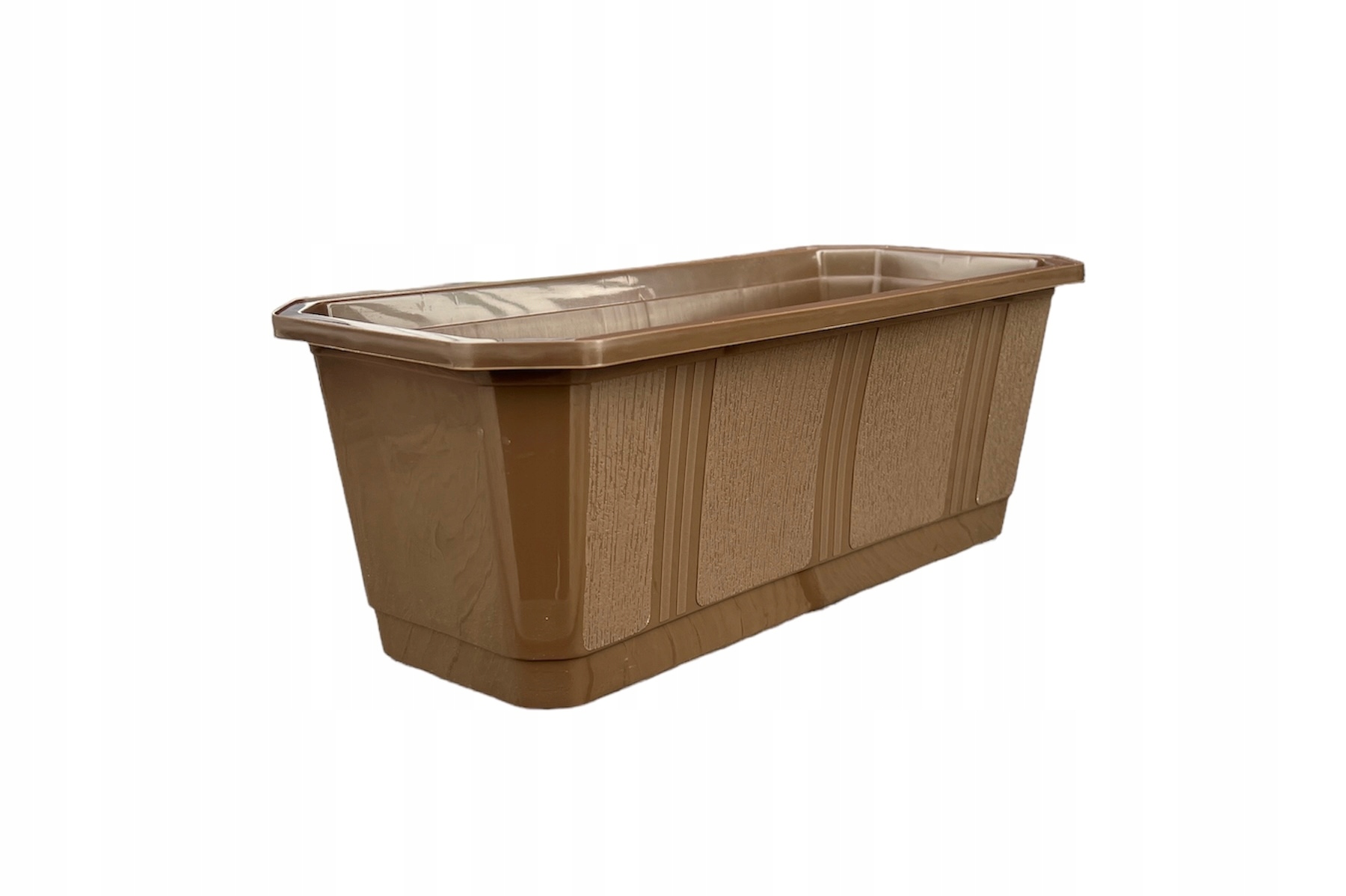 Skrzynka balkonowa Verdenia S 40 x 17 cm brązowa doniczka — zestaw 2 szt.
