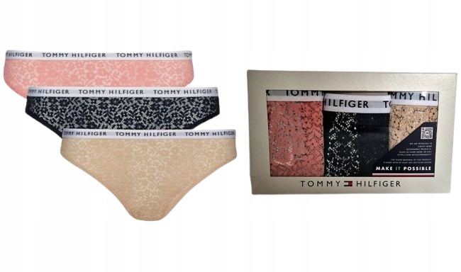 Kalhotky kalhotky bikini Tommy Hilfiger krabička dárek 3pack 3-balení krajkové XL