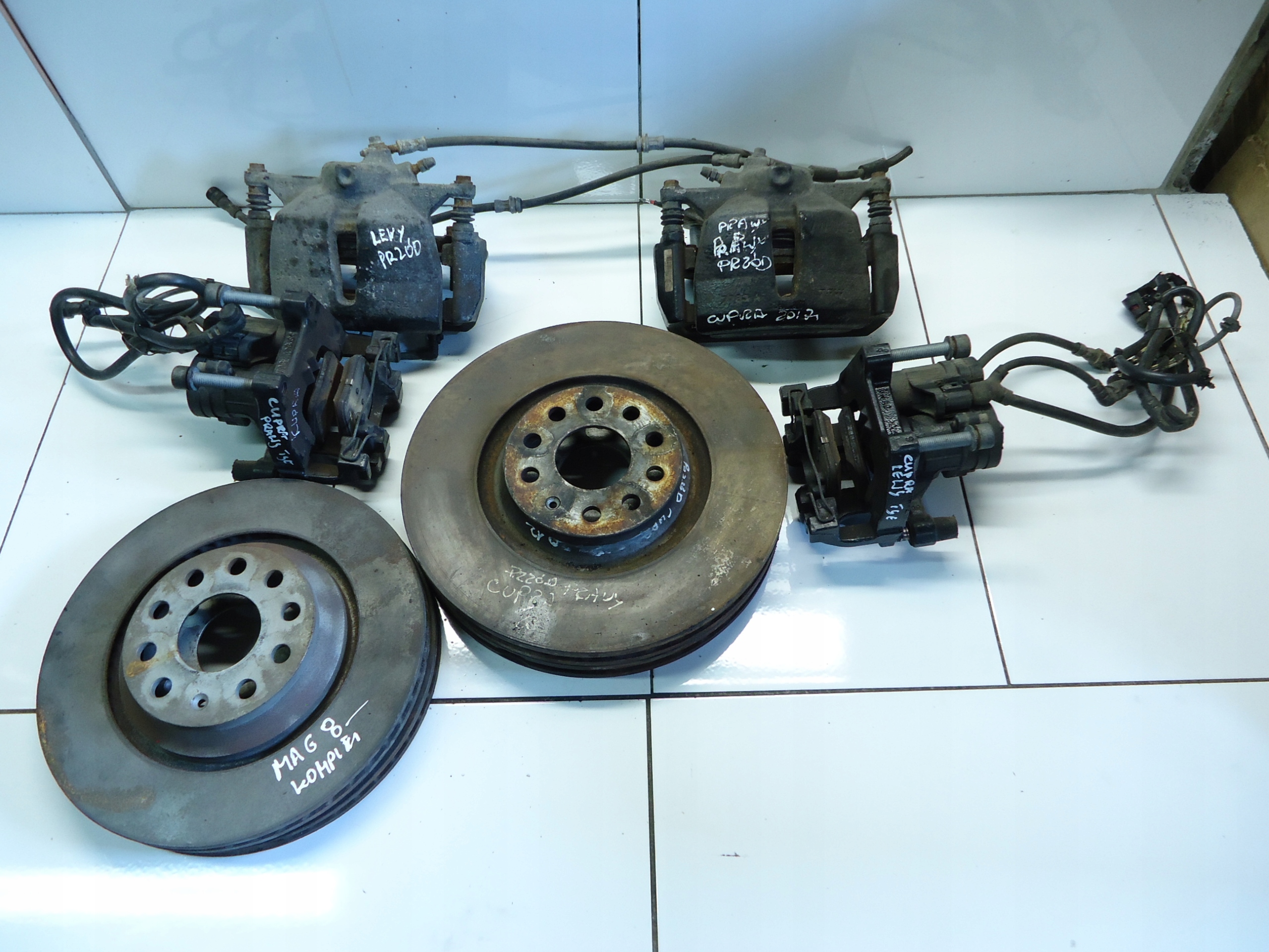 SEAT LEON III CUPRA KOMBI calipers brake rear part front KOMPLET discs