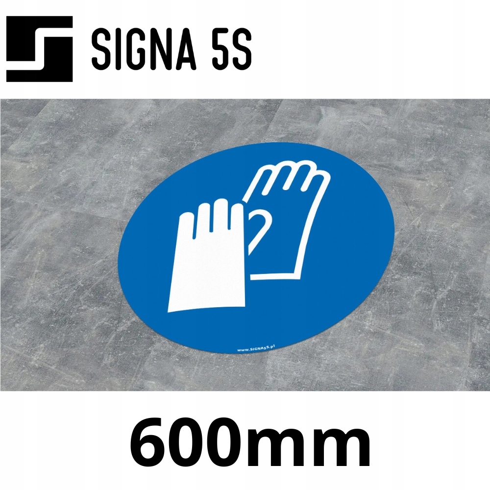 Podlahová značka SafeWalk „Příkaz k použití ochrany rukou“ 60 cm R10