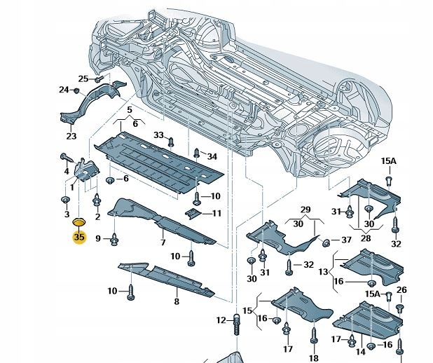 Zaślepka Korek Osłony Podłogi Audi A4 B6 B7