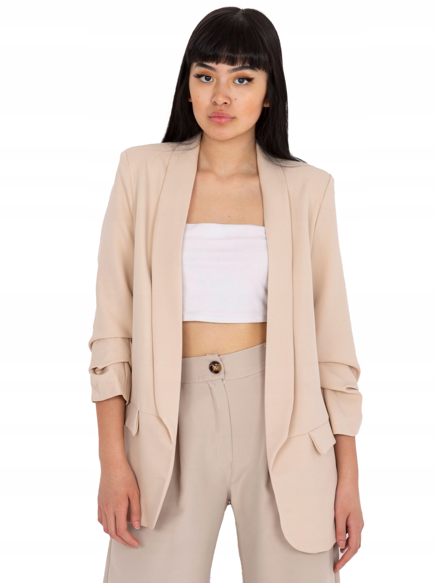 

Elegancka Damska Marynarka bez zapięcia - 2XL