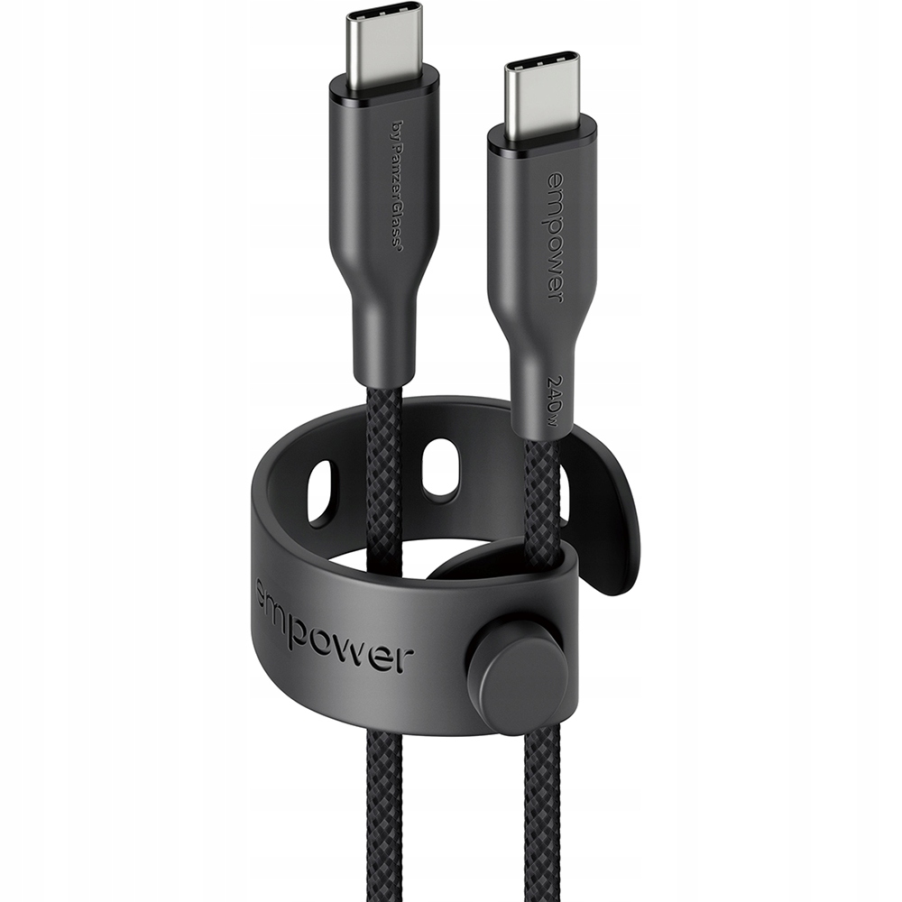 Kabel Usb-c przewód do ładowania 240W Empower by PanzerGlass oplot Pd Qc 2m