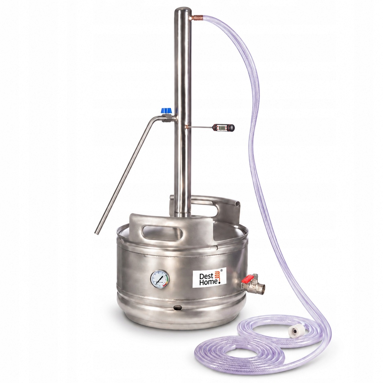 Destilátor 25L Plynový Na Vodu Olejů Destilátor Keg Ocel Hydrolát Bimber