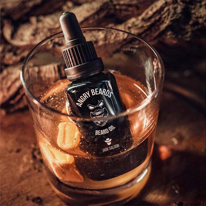 Angry Beards Olejek do Pielęgnacji Brody Jack Saloon 30ml Opakowanie butelka z pipetą