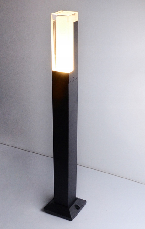 Zahradní lampa 10 W, výška 80 cm, jasné světlo, senzor pohybu/soumraku