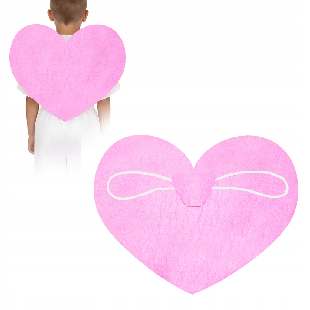 SKRZYDŁA SERCE STRÓJ KUPIDYN KOSTIUM AMOR PRZEBRANIE WALENTYNKI RÓŻOWE