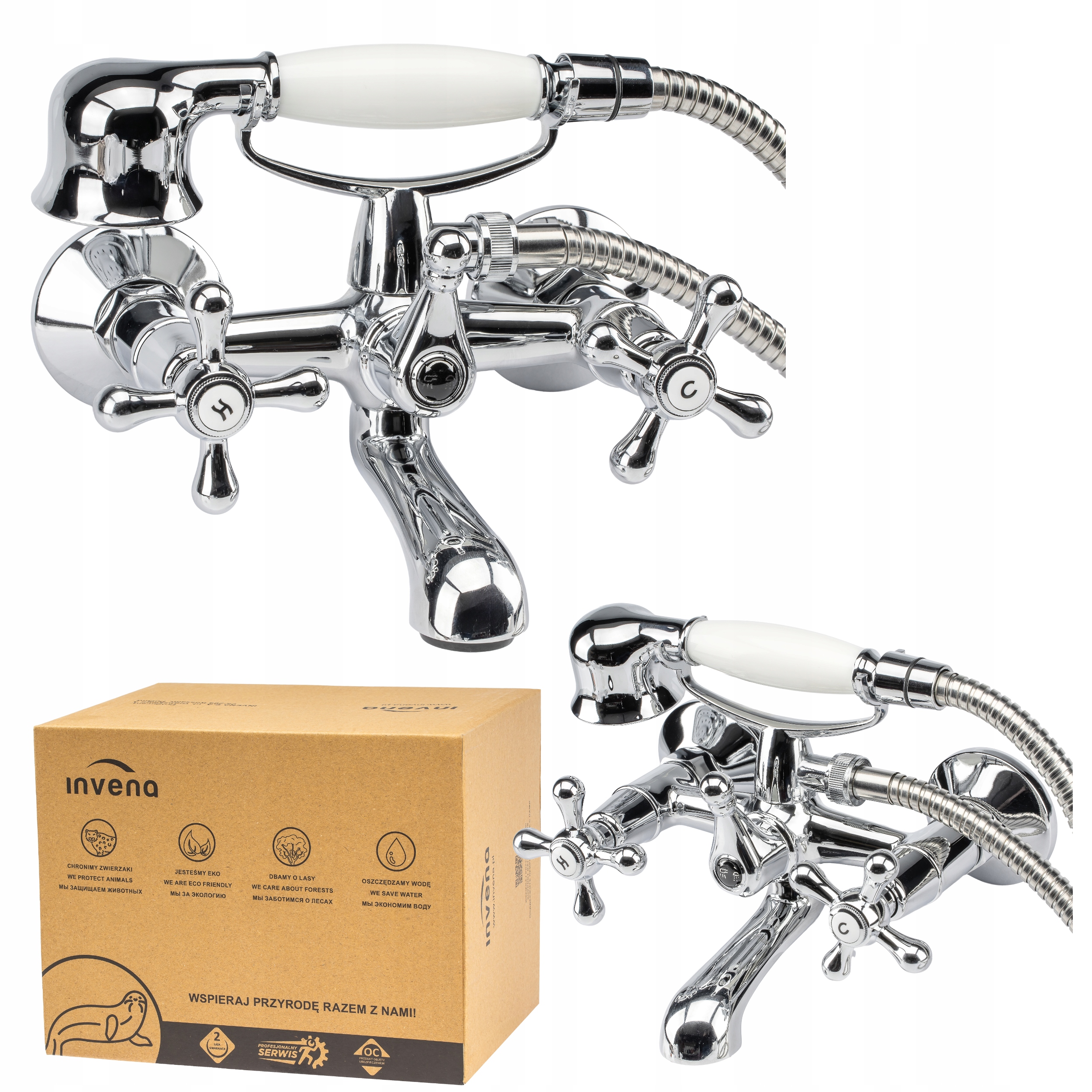 Komplet Vanového Kompletu Vanová Baterie S Vidlicemi Sprchová Hlavice Roma Chrom