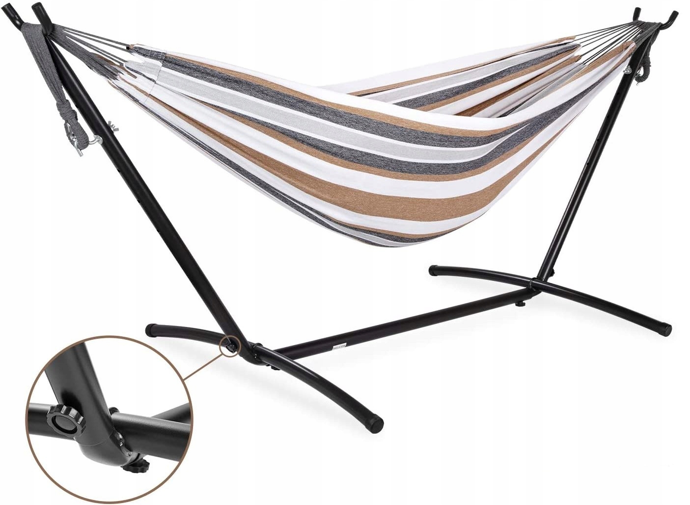 САДОВЫЙ ГАМАК XXL, ПРОЧНАЯ СТАЛЬНАЯ РАМА + СУМКА Модель Viola