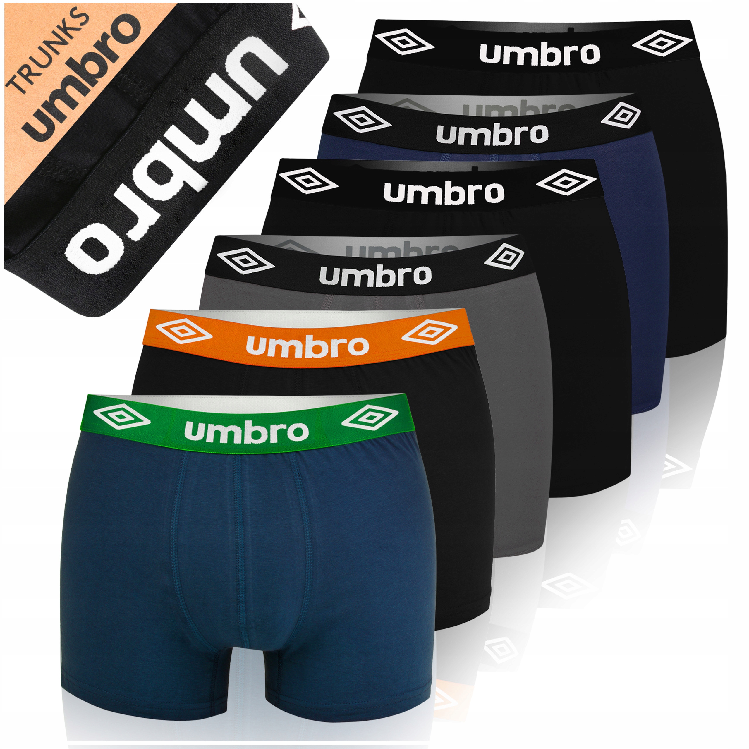 Umbro Bokserki Męskie 6 sztuk Bawełniane Rozmiar L