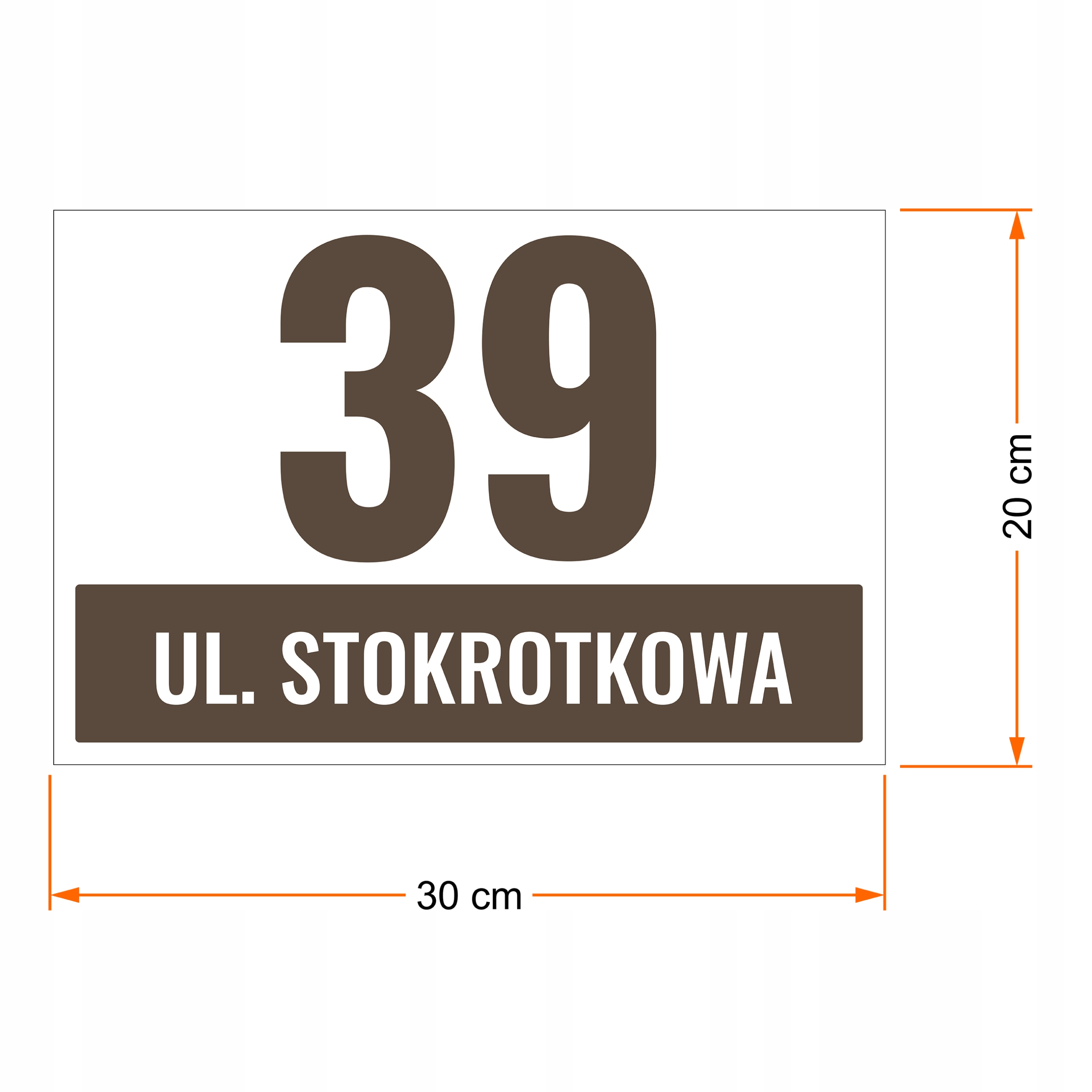 PIĘKNA! tabliczka adresowa na dom BRĄZ PCV PVC Kod producenta TAB-HOME2
