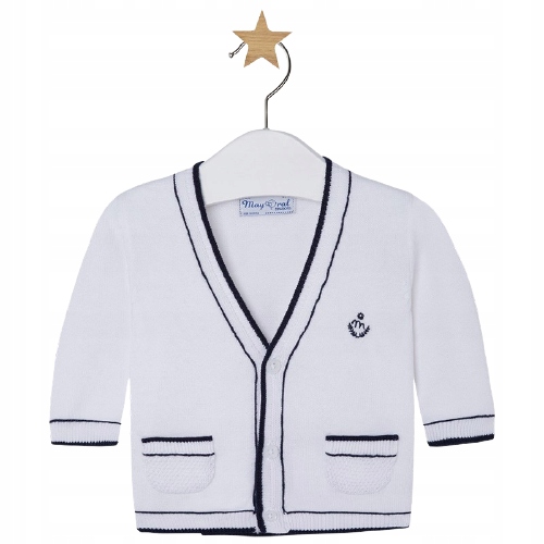 Sweter bawełniany Mayoral 1307 biały 55 cm