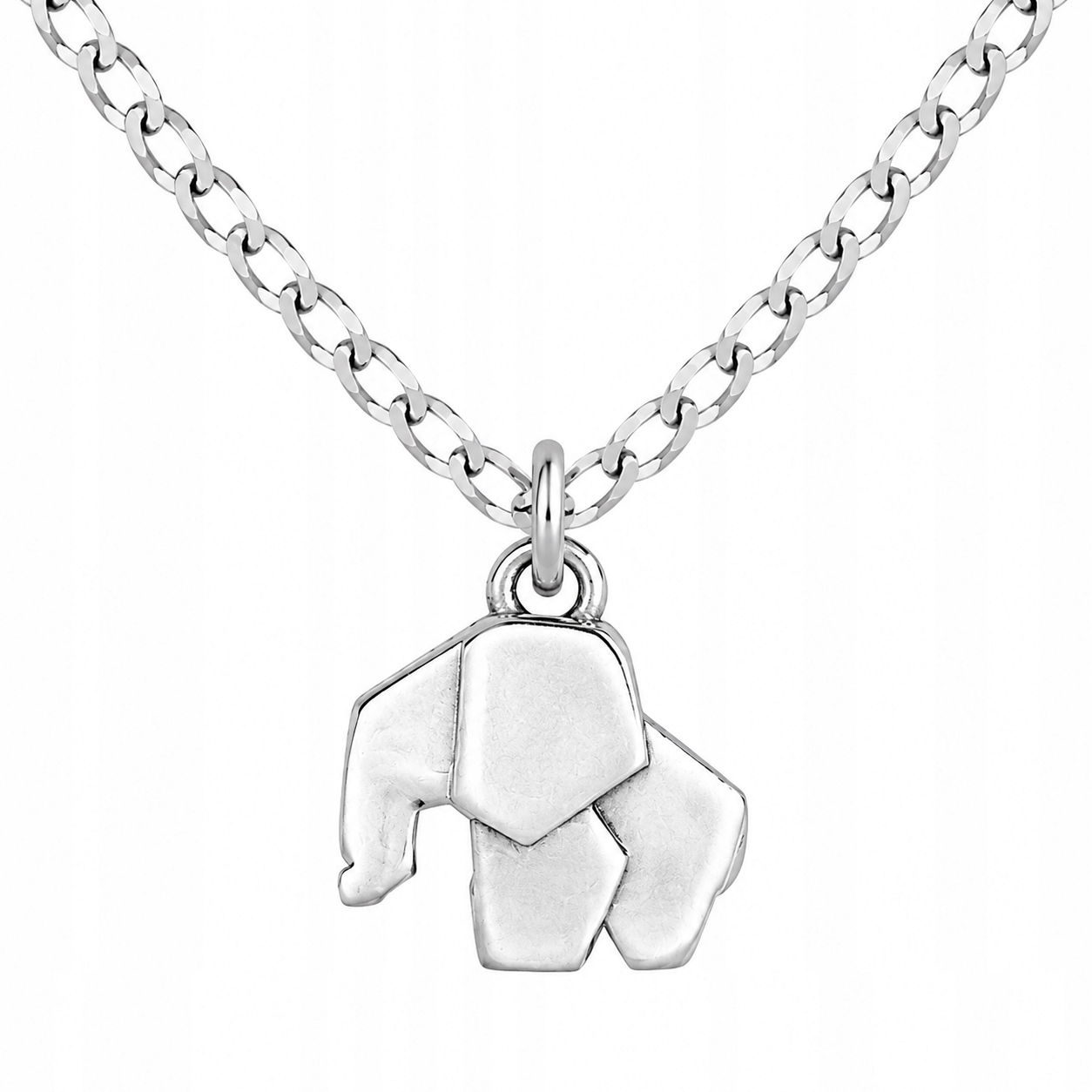 Náhrdelník Přívěsek Slon Origami Stříbrný Stříbro AG925 Amulet štěstí