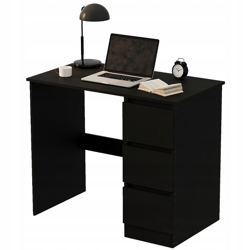 Počítačový Stôl Čierny Mládežnícky Moderný So Zásuvkami Loft