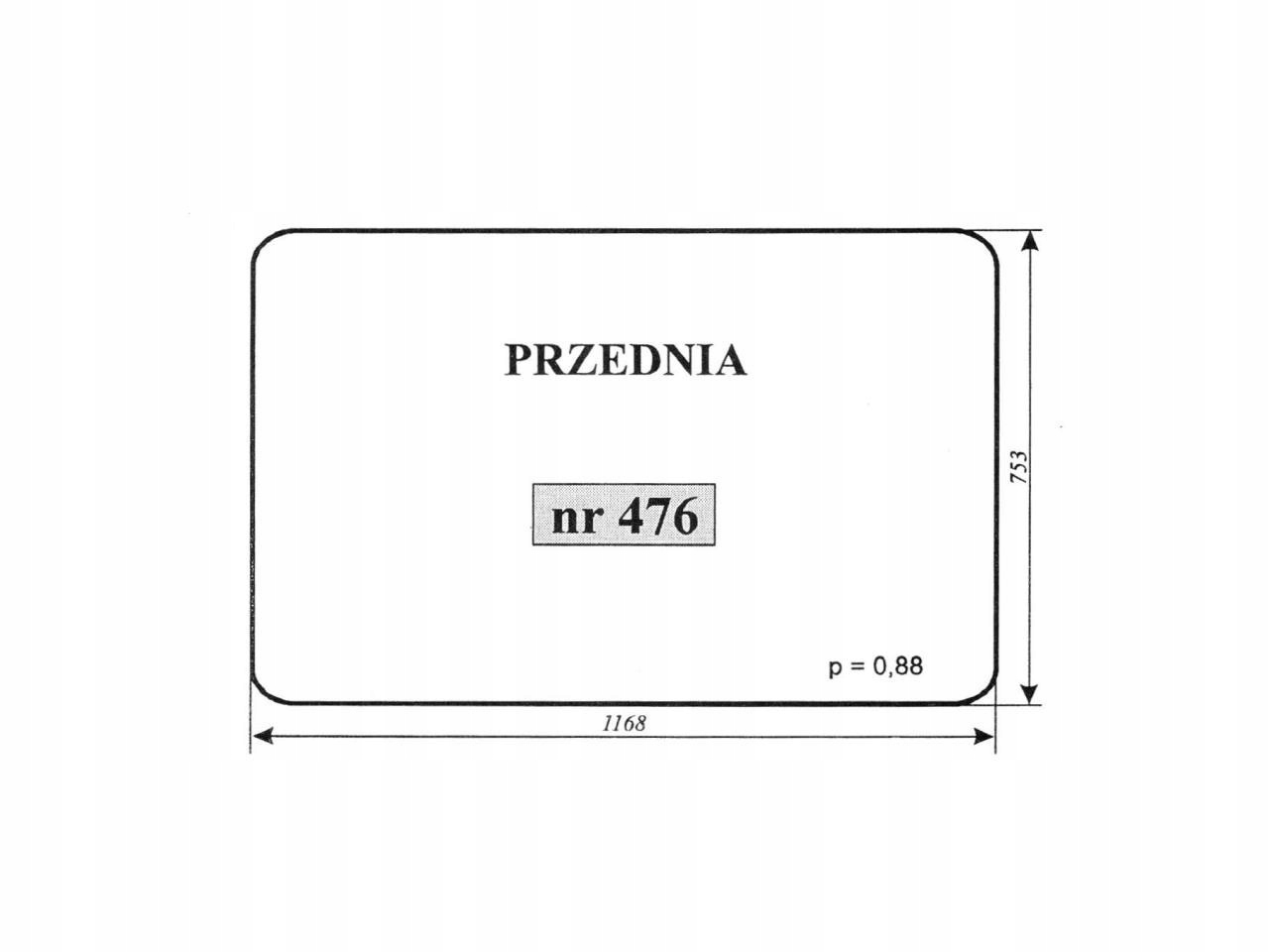 481 - ВІТРОВЕ СКЛО C - 330 C - 360 KUNOW 476