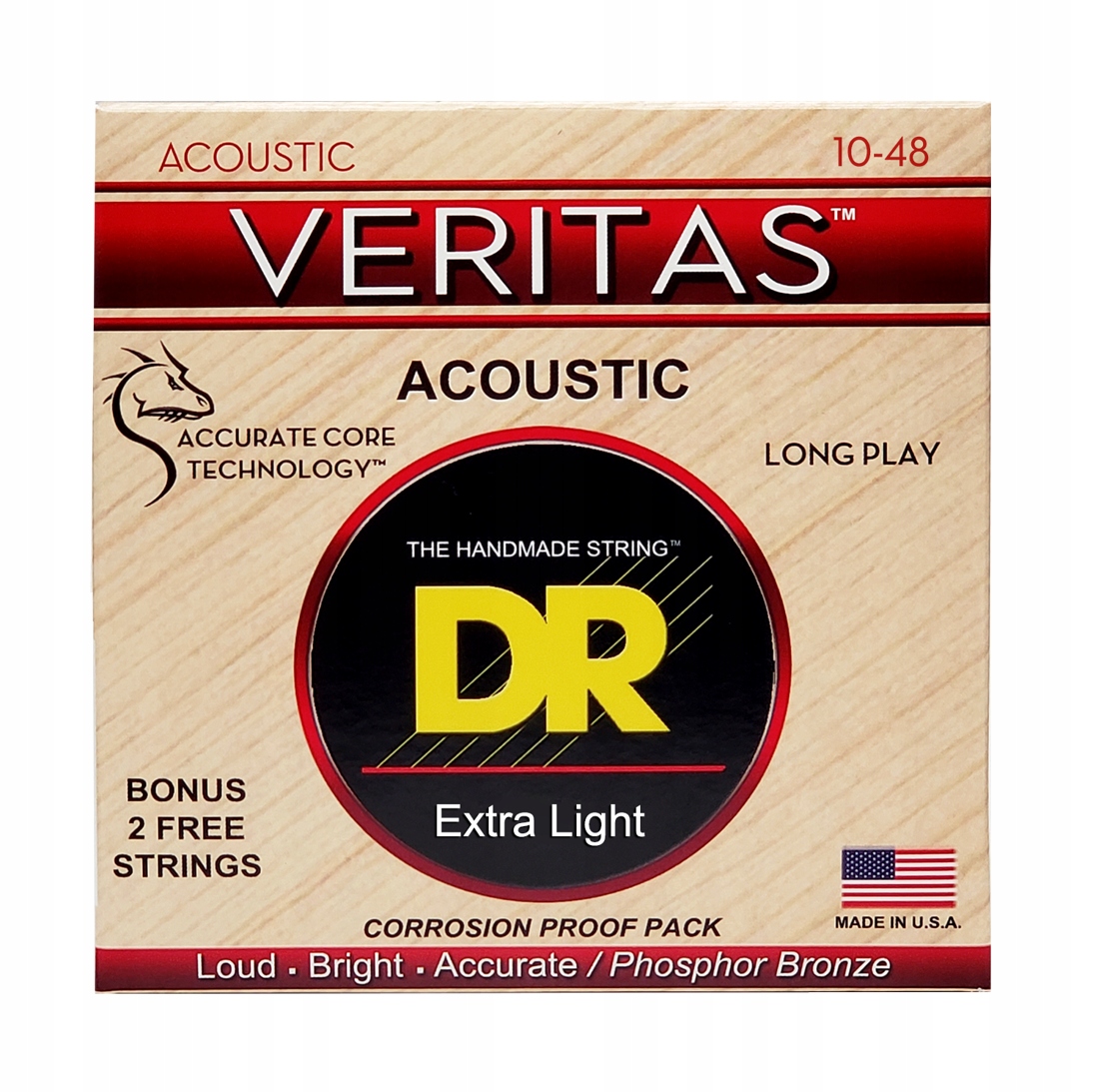 Struny Dr Veritas Phosphor Bronze do gitary akustycznej 10-48 VTA-10