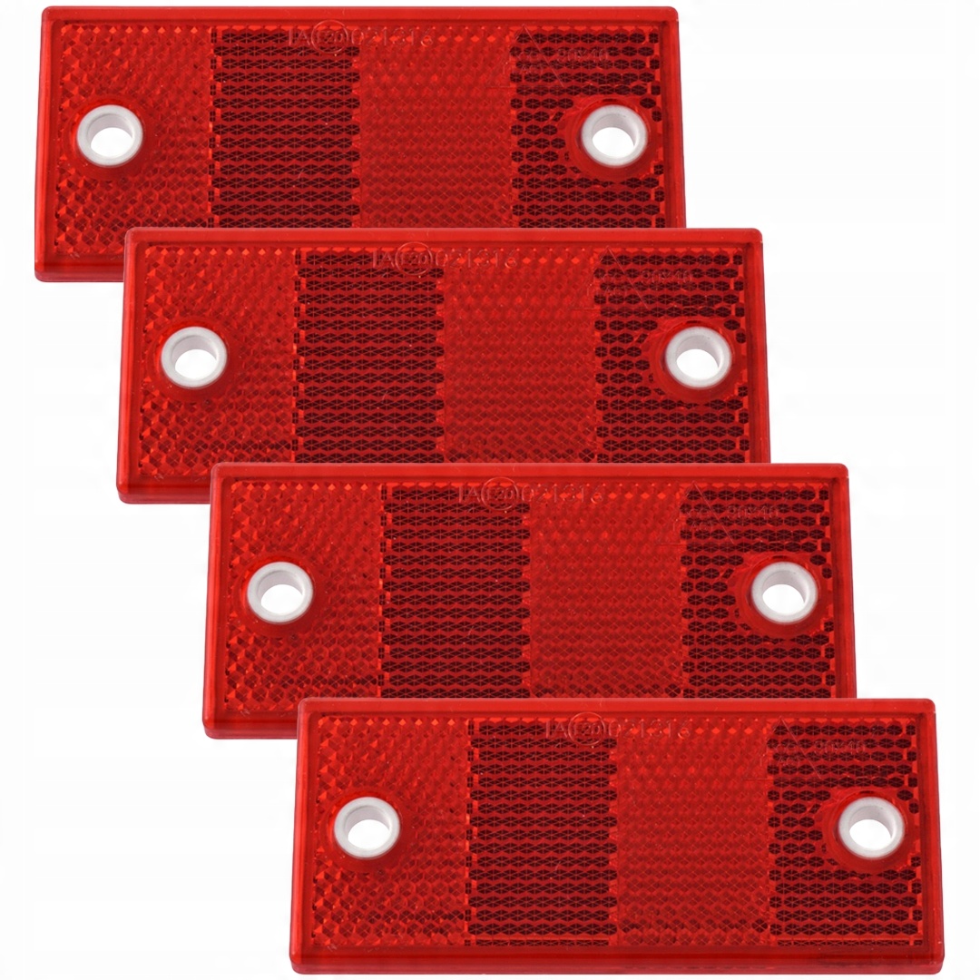 

Zestaw: 4x odblaski czerwone 90x40 mm z otworami