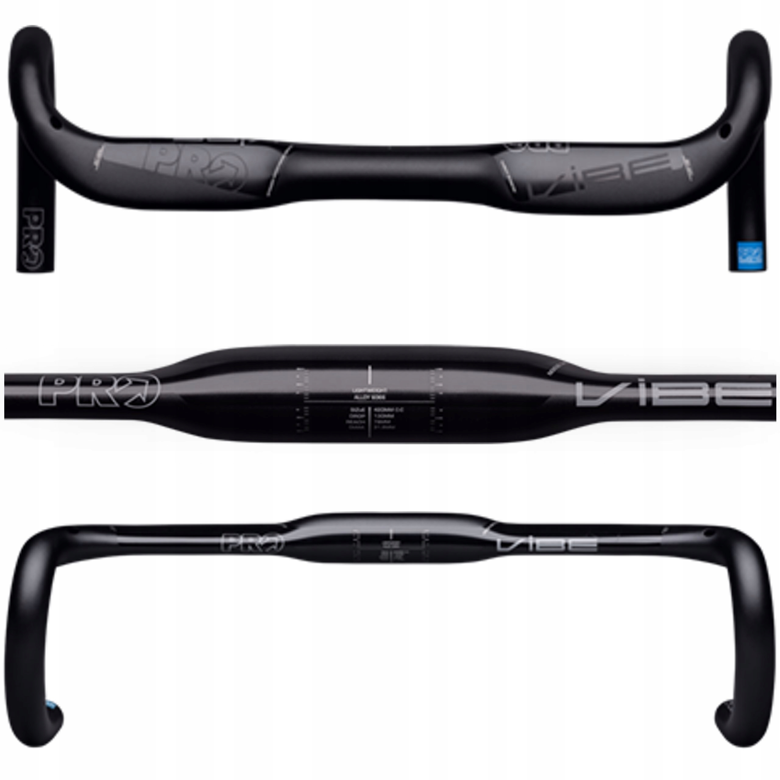 Kierownica Szosowa Aero Pro Vibe Aero Alu Czarna 31.8mm 42cm PRHA0467