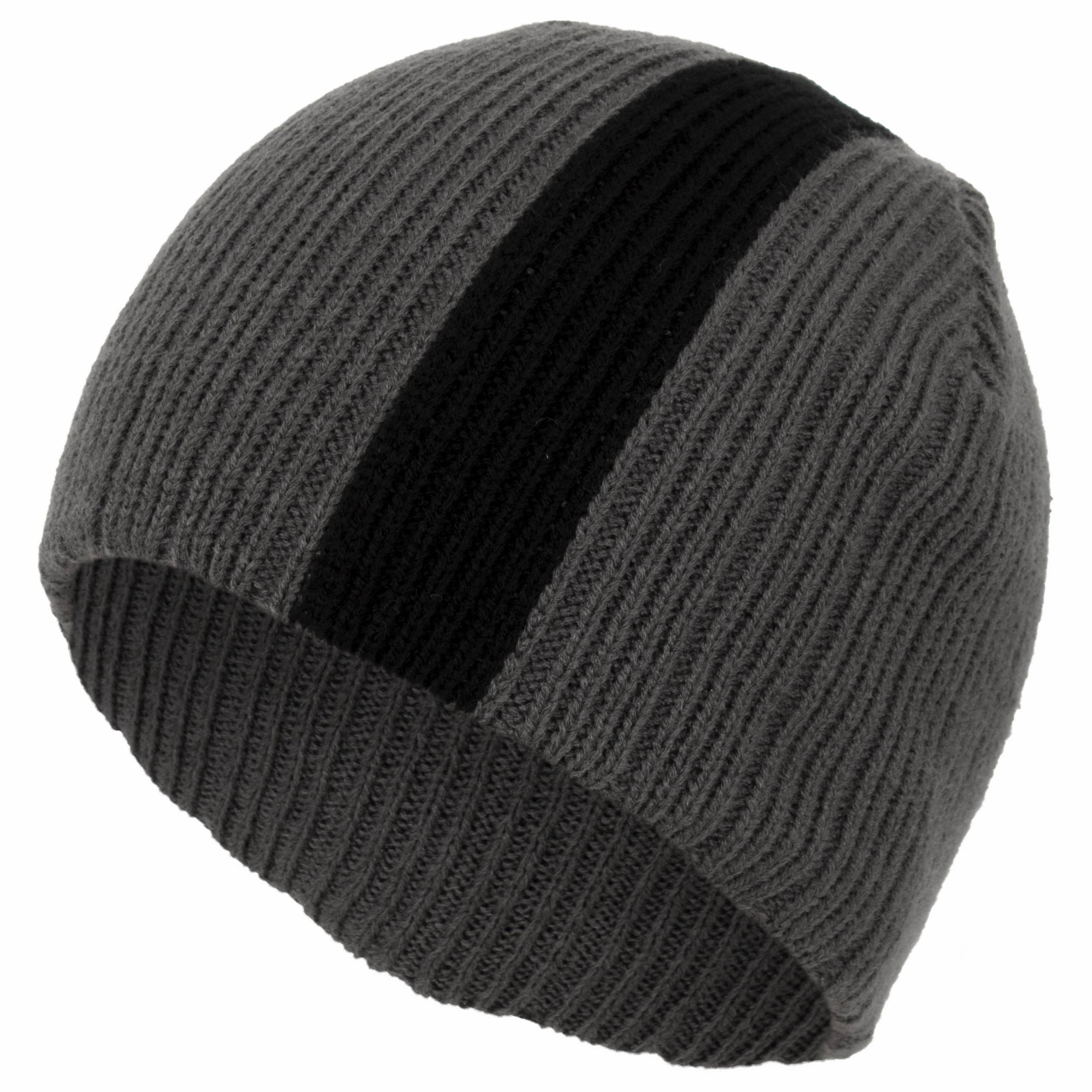 W40D MĘSKA CIEPŁA ZIMOWA CZAPKA DZIANONOWA SZARA