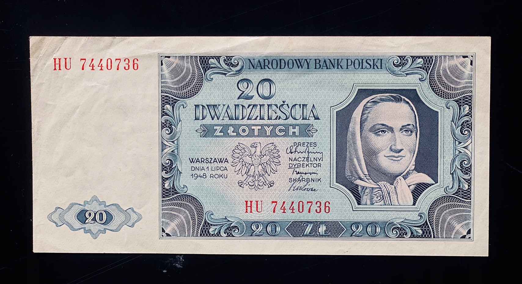 20 złotych 1948 Seria HU