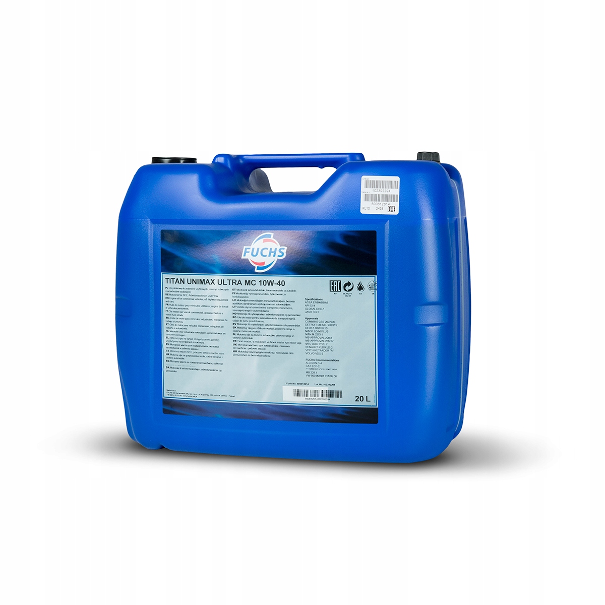 

Olej Fuchs Titan Unimax Ultra MC 10W/40 CI-4 20L