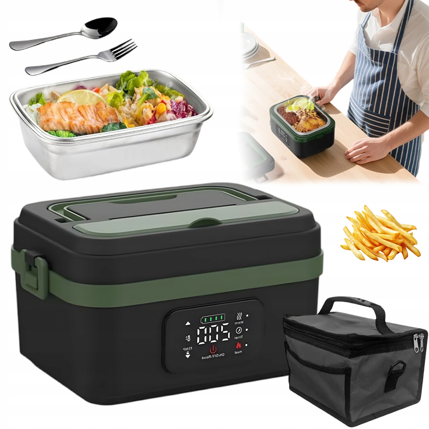 Izolovaný Obědový Box S Objemem 1000 ML A Ohřevem Se Hodí Do Kanceláře