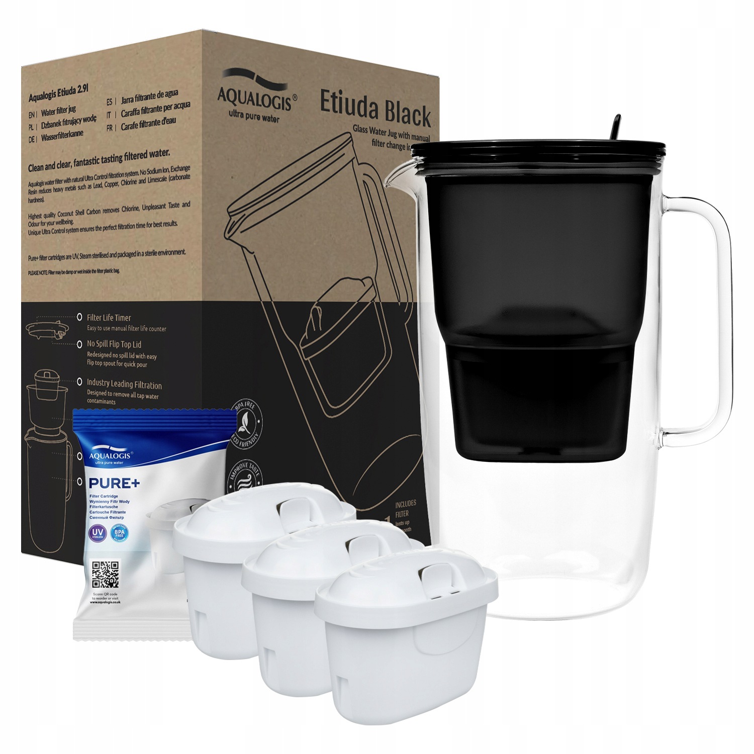 Filtrační konvice Aqualogis Etiuda 2,9 l 3 náplně