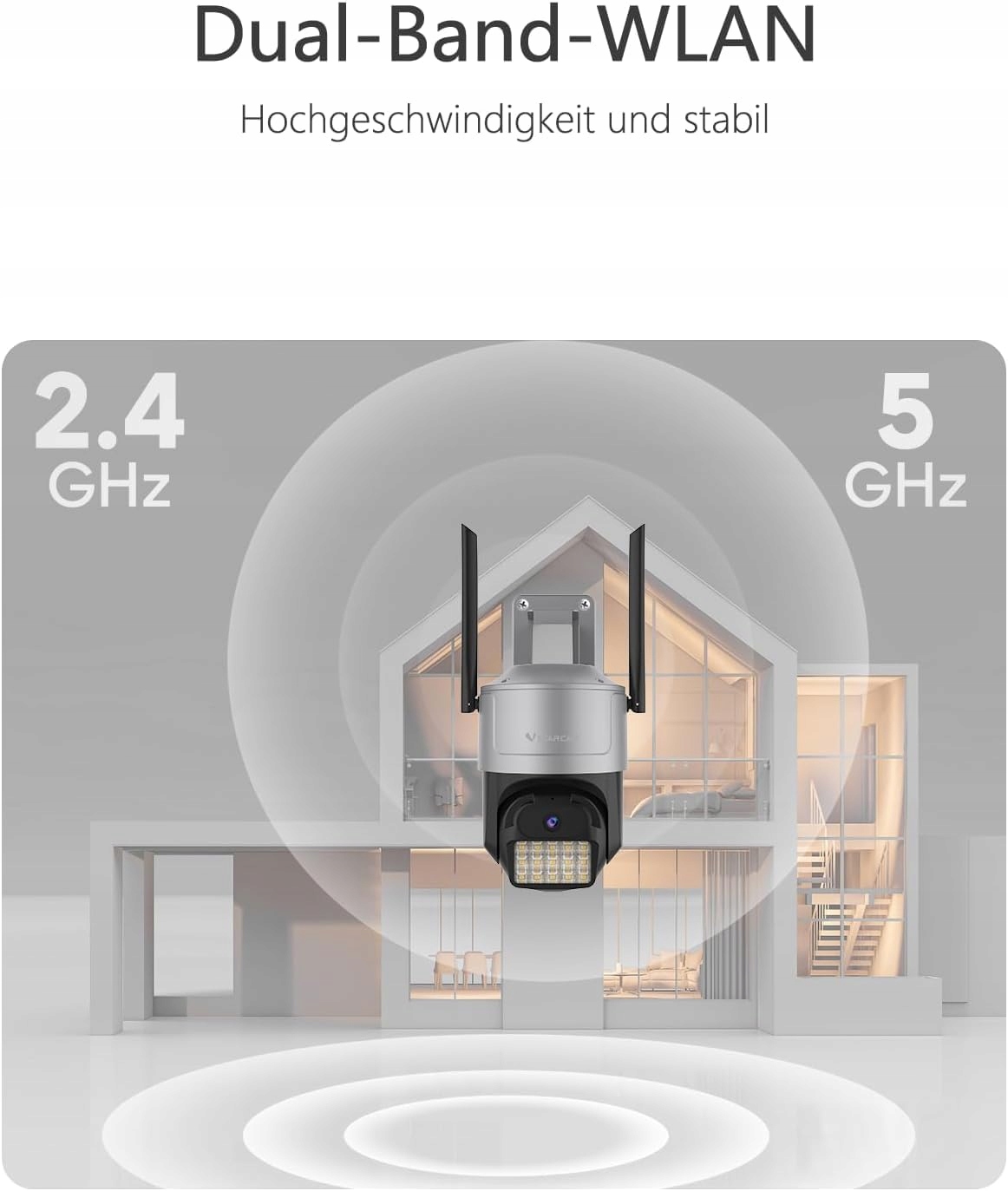 VSTARCAM Kamera Zewnętrzna 3K 5G 360° WiFi 100ft Nocne Widzenie Audio — miniatura 5