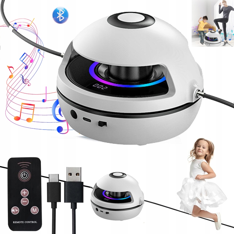 Skakanka Bluetooth Muzyczna Automatyczna Dziecko Led Z Licznik Pilot