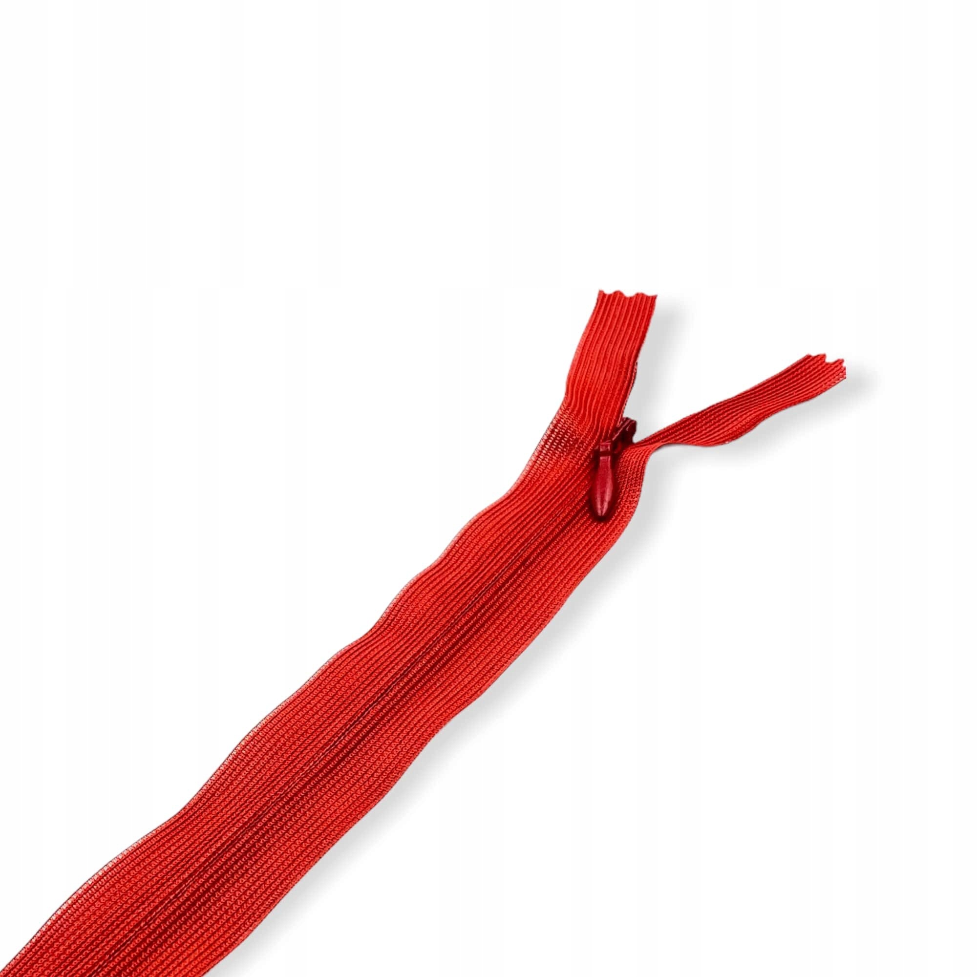 Zamek kryty nierozdzielczy Alpha czerwony 35cm