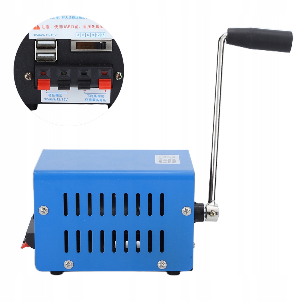 Přenosný Nouzový Ruční Generátor Proudu 20W 2000 Ot/min