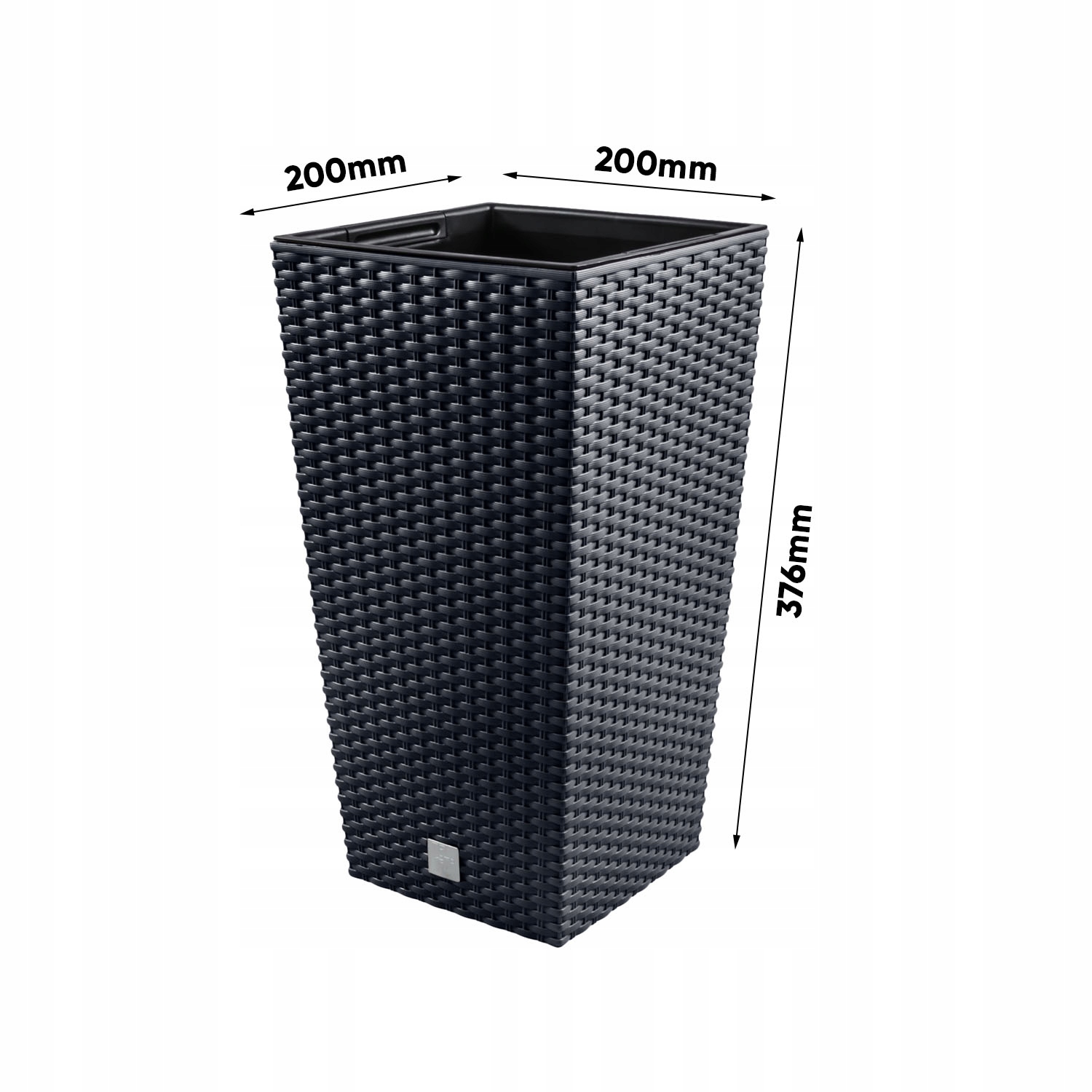 Doniczka rattan DRTS200 Donica + wkład Antracytowy Kod producenta PRO-DRTS200-S433