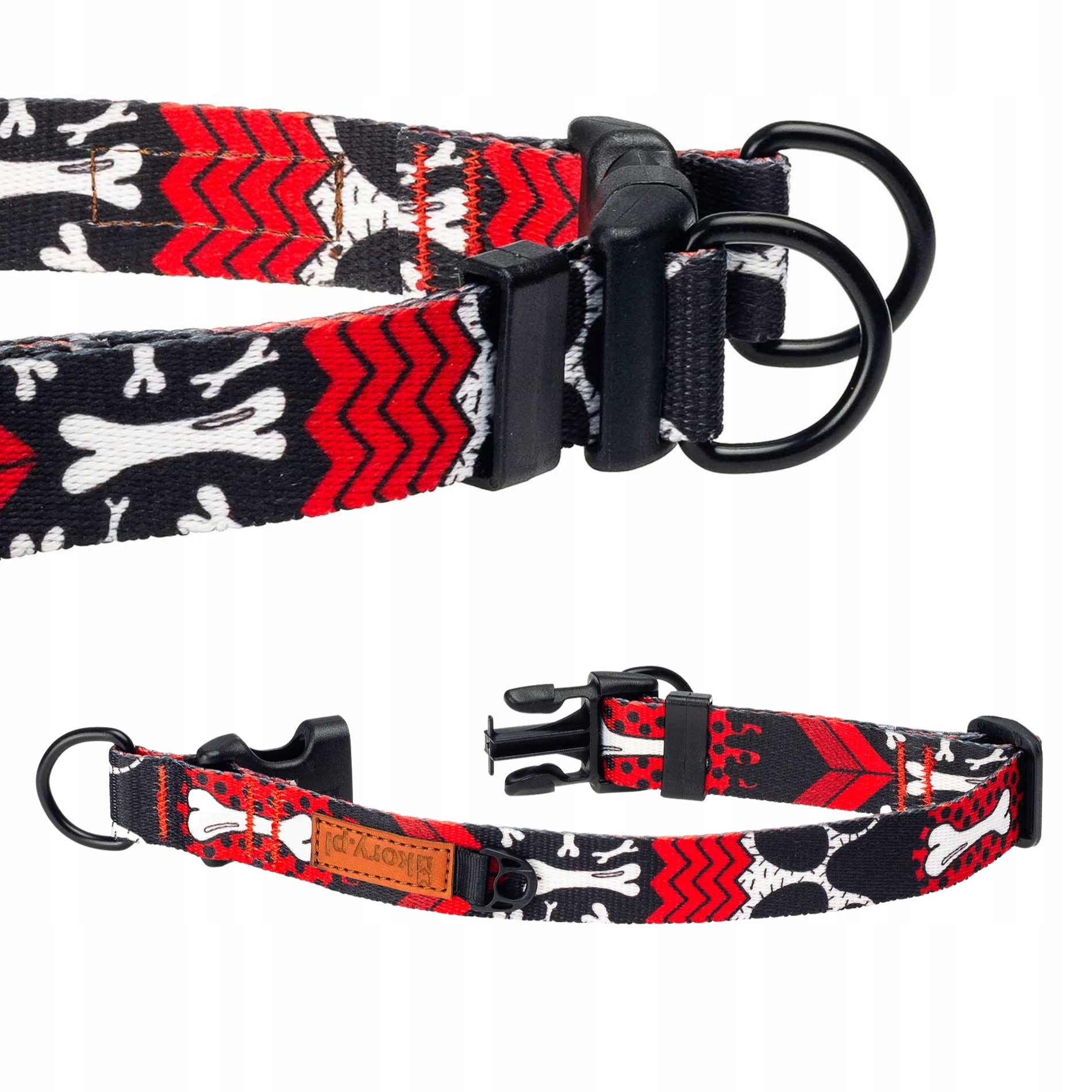 Široký Obojek double lock 2 D-Ringy pro velkého silného psa XL 30 mm Ukory