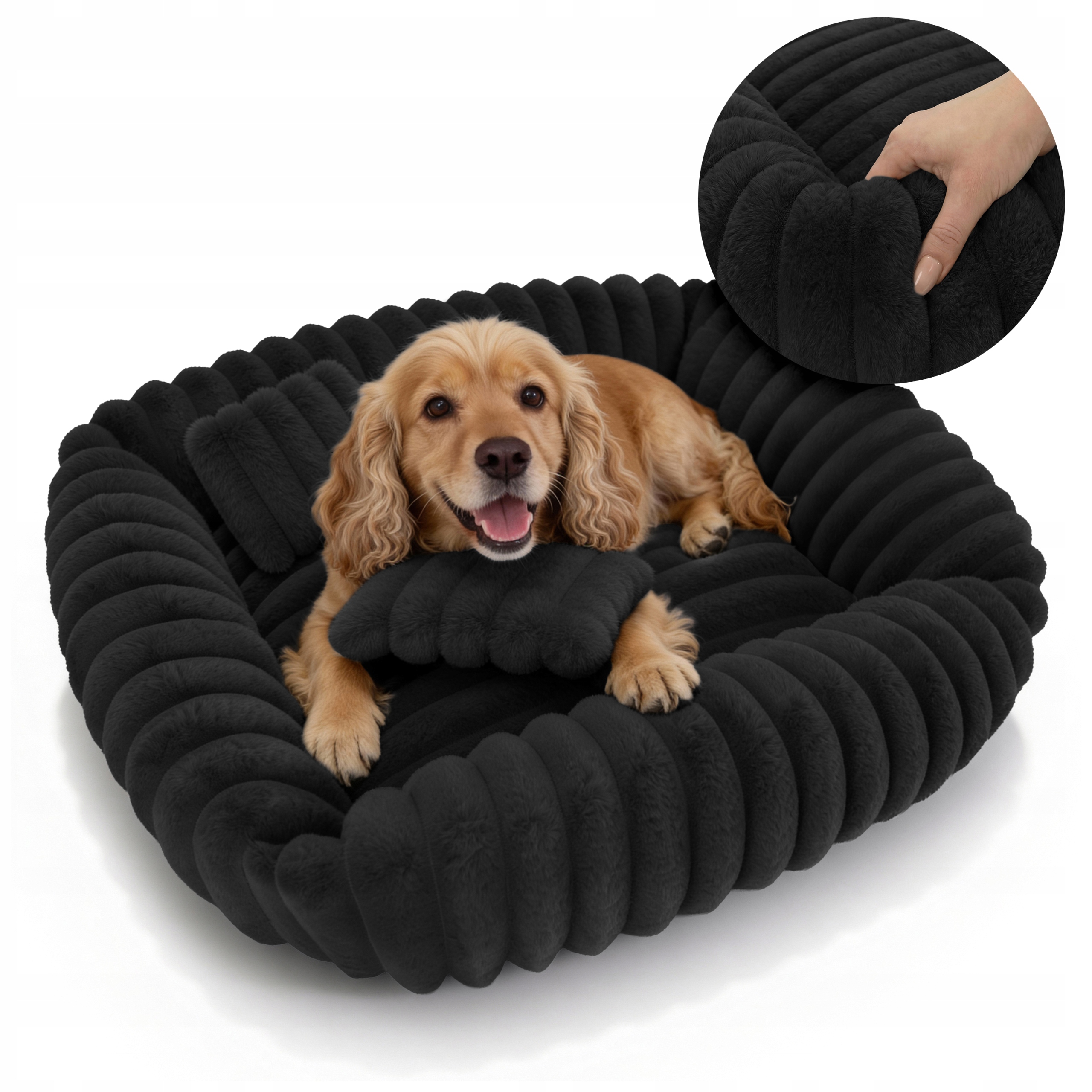 Pelíšek Pro Psa Kočku 80x70 S Polštáři Měkké Obalující Rabbit Kožíšek