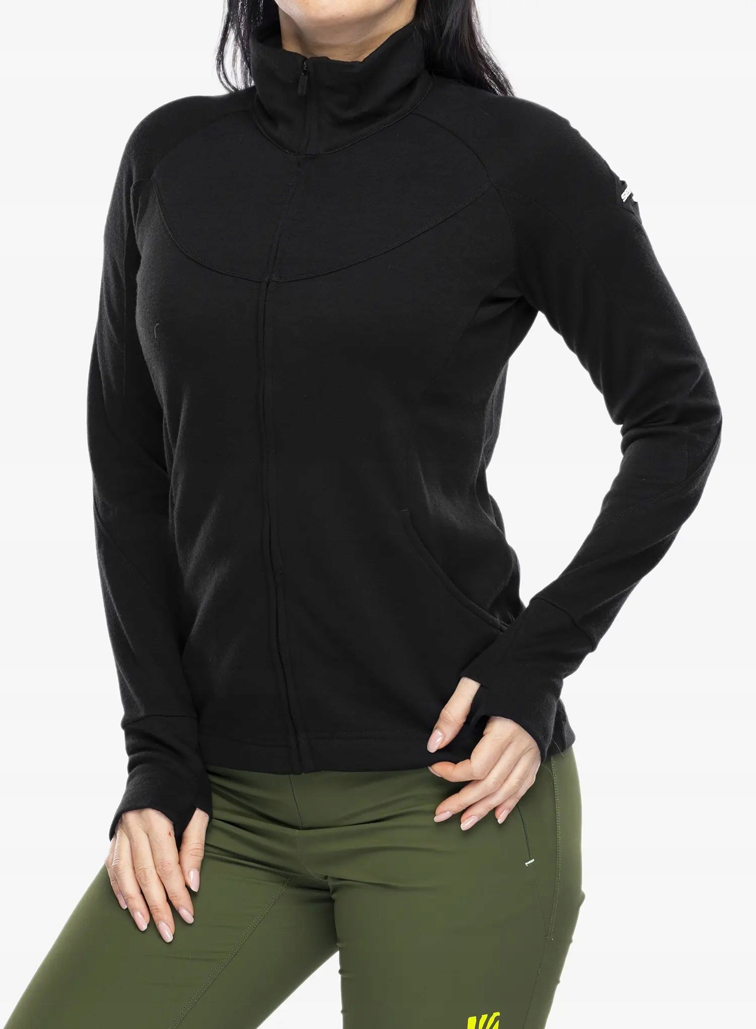 Mikina dámská Sensor Merino Up Fleece Full Zip černá M