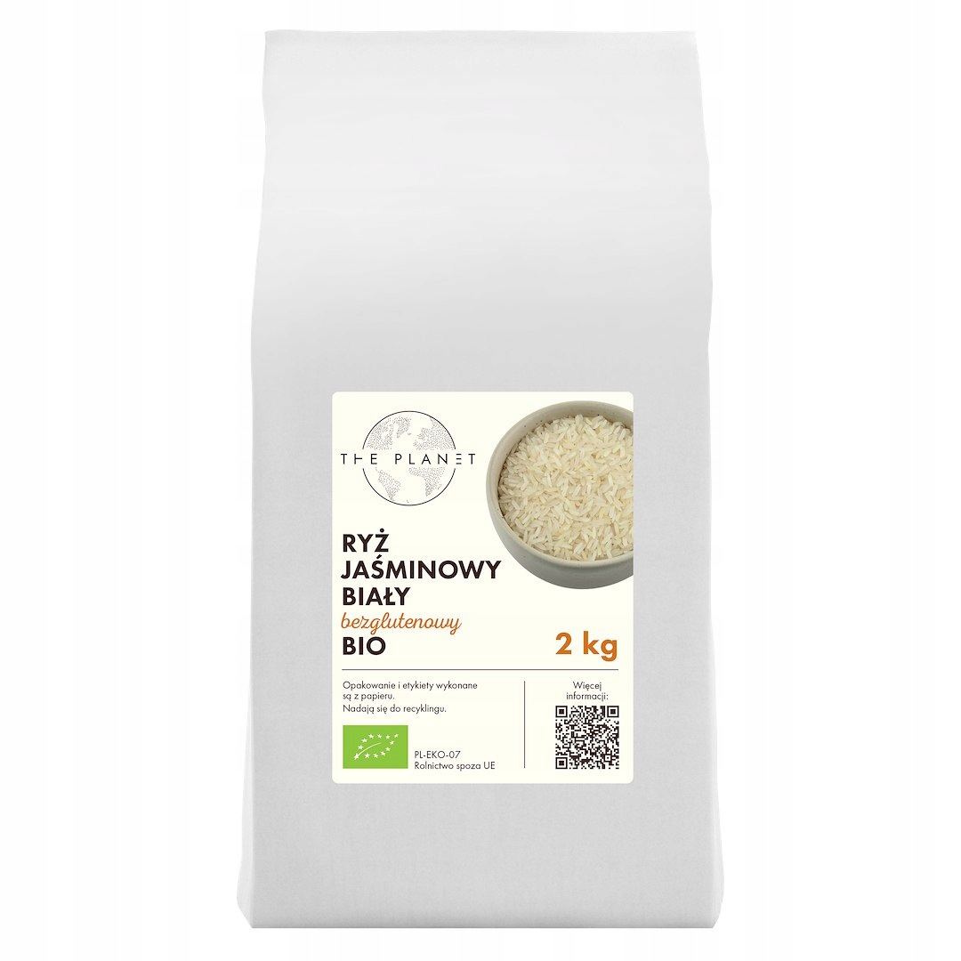 6x Ryż Jaśminowy Biały Bezglutenowy Bio 2 kg The Planet