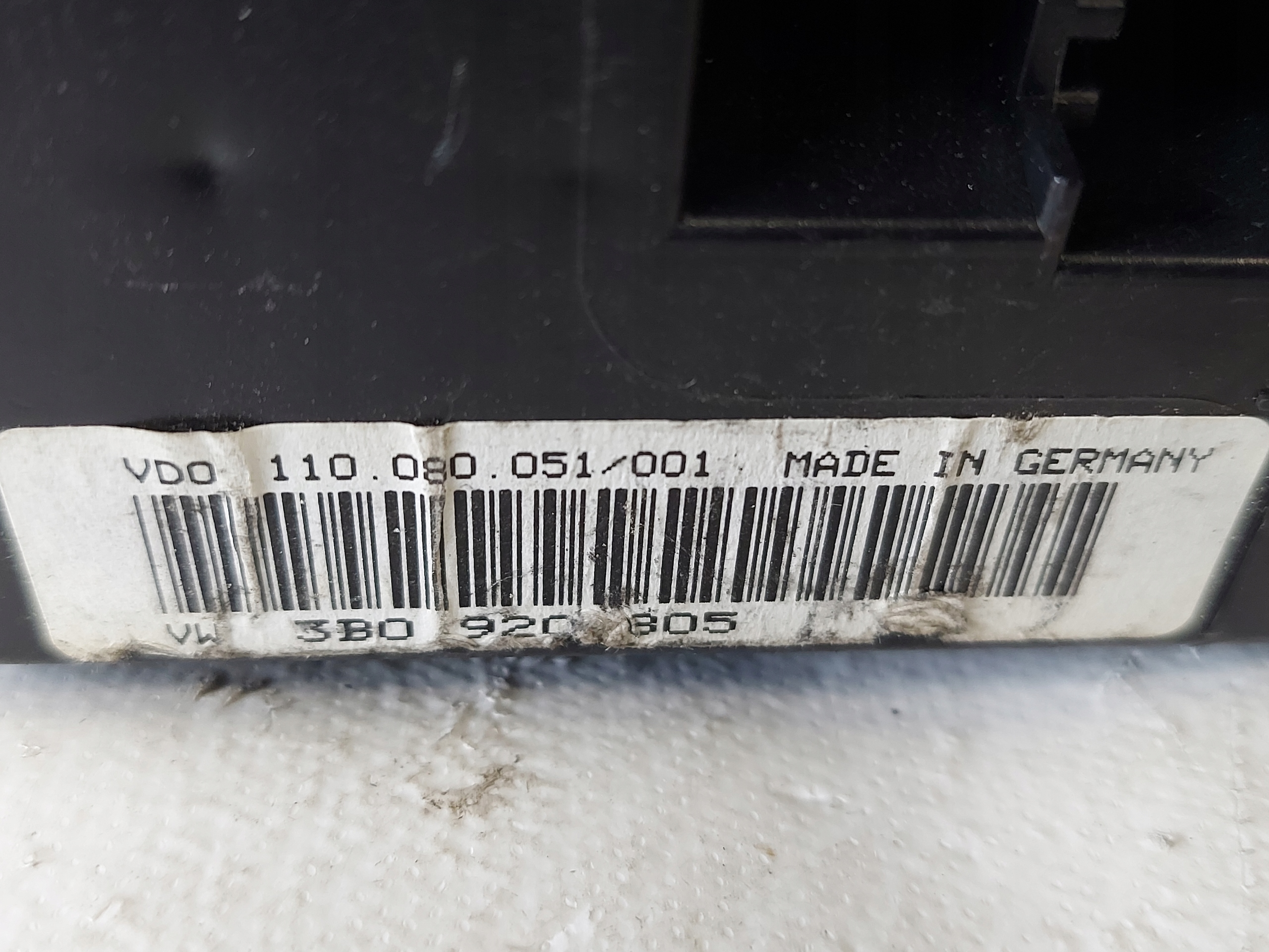 dials clock PASSAT B5 FL 1.6 B 3B0920805
