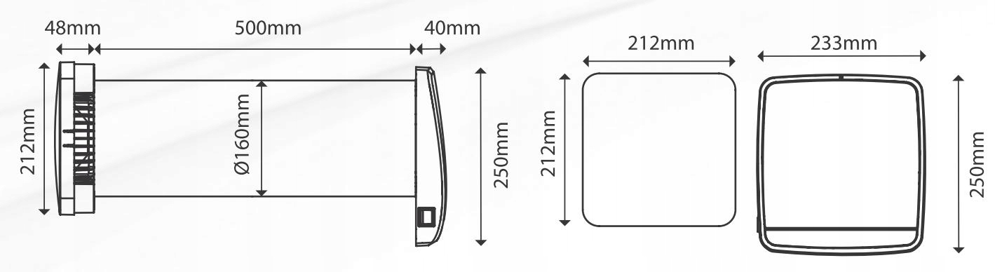 Rekuperator ścienny AIRDOT 160 link 60m3/h Harmann + PILOT Rodzaj rekuperator