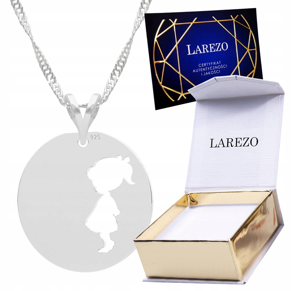 Stříbrný náhrdelník řetízek s dívkou a dcerou v kroužku Kolečko Stříbro 925