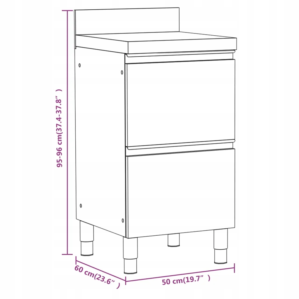 Szafki gastronomiczne, 3 szt., stal nierdzewna Kod producenta 3083719