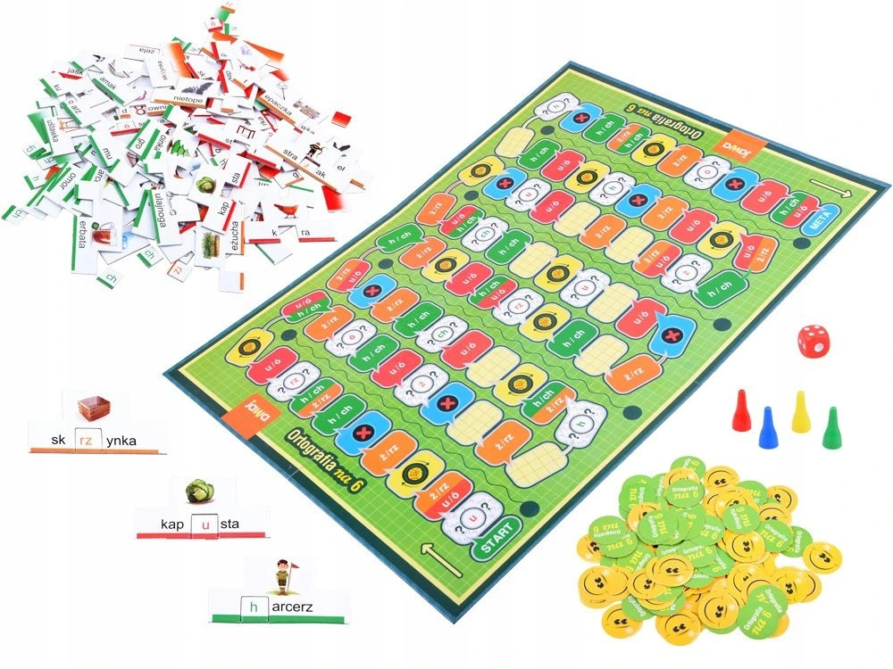 Gra Nauka Ortografii dla Dziecka Gry Planszówki naukowe Ortograficzna Gra