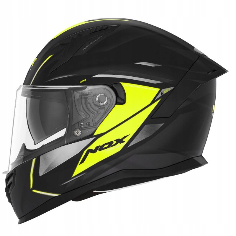 Motocyklová Prilba Nox Integrálna S Blendou N401 Xeno Čierna Žltá Fluo Mat L