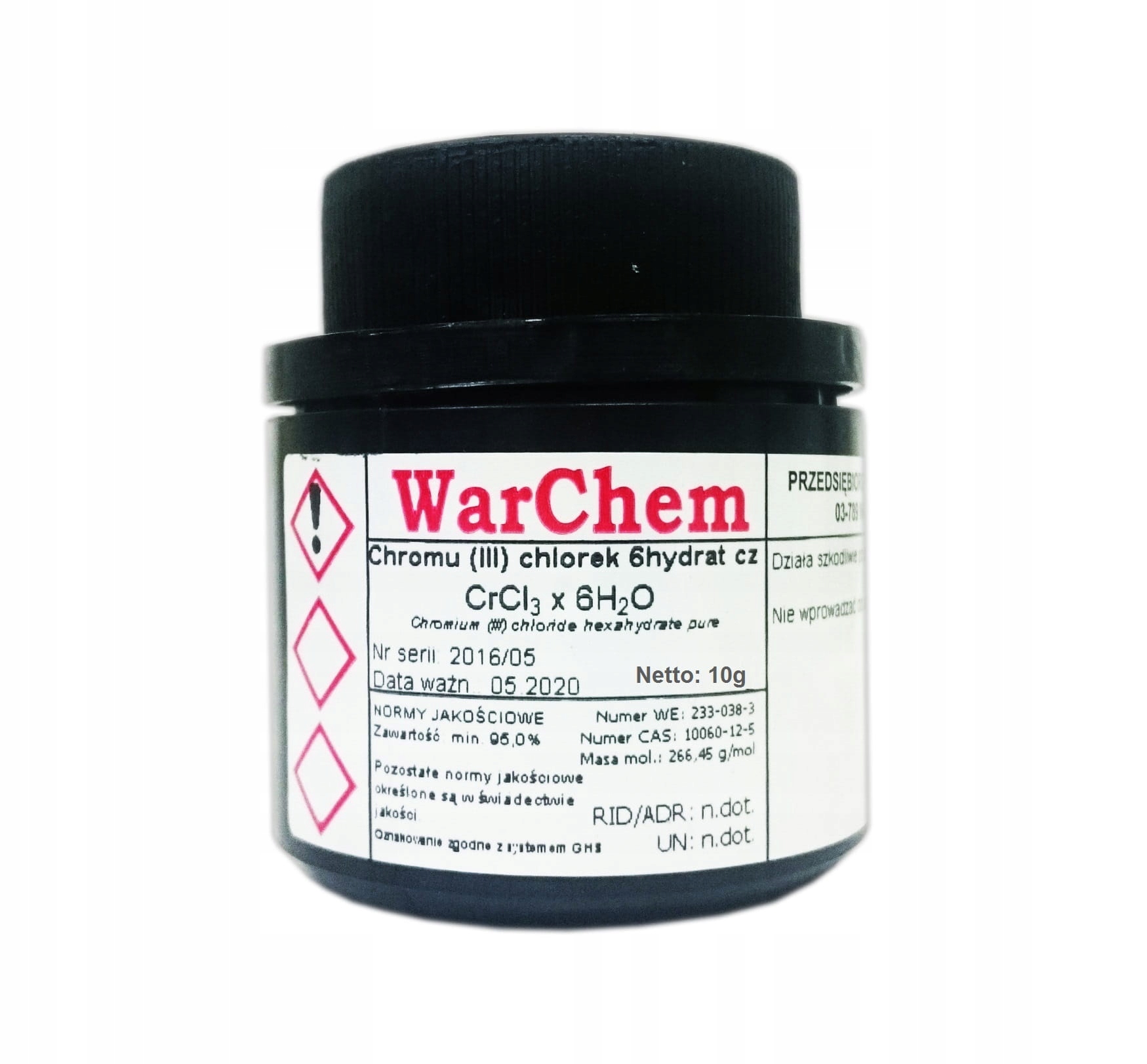 

Chlorek Chromu (III) 6hydrat czysty 10g