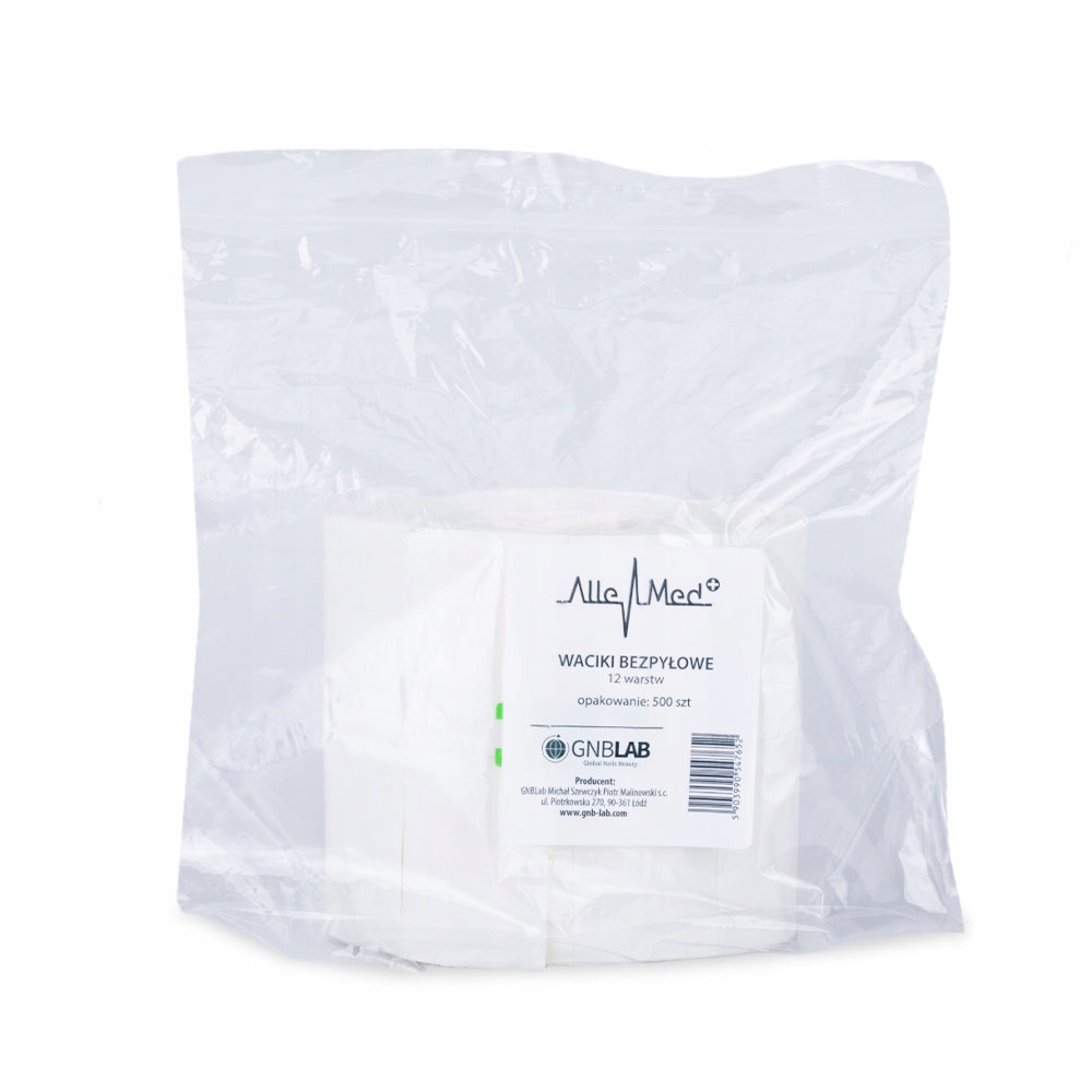 AlleMed Waciki Bezpyłowe 500szt Marka Allepaznokcie