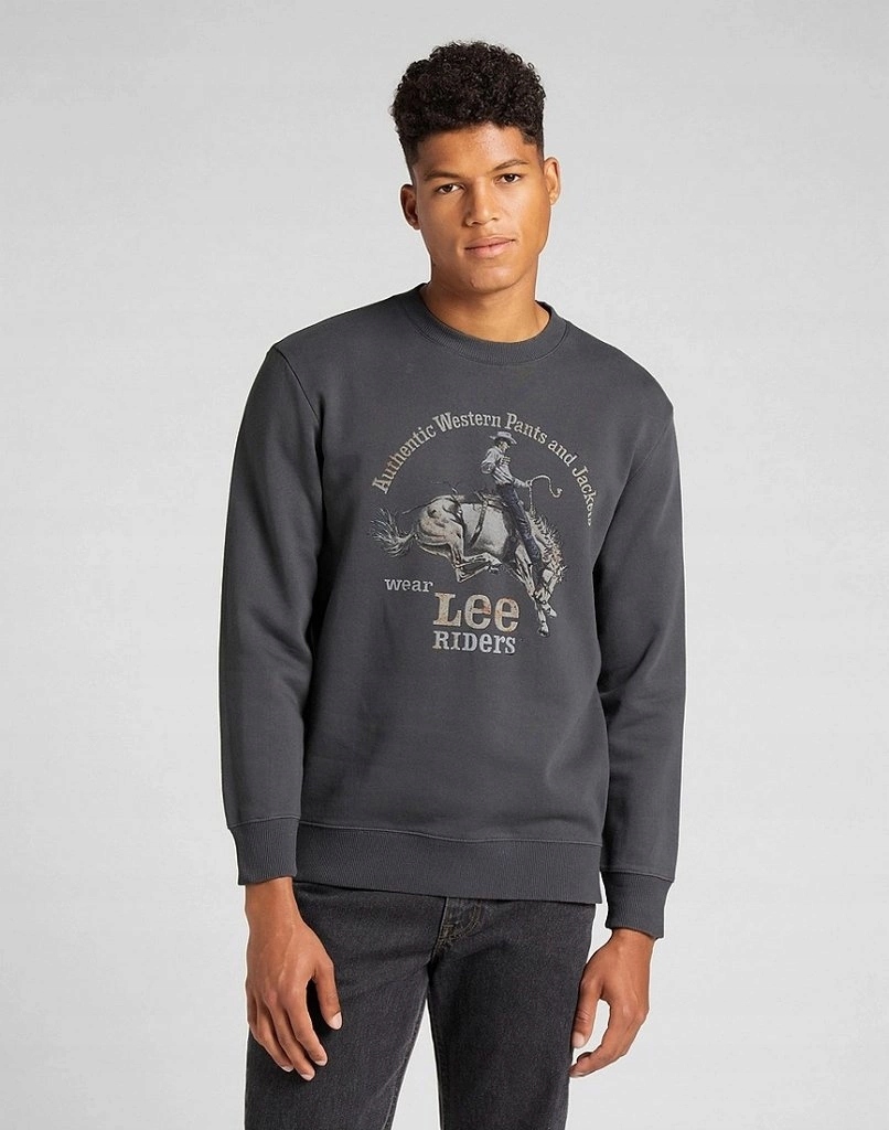 Męska bluza Lee Rider Graphic Sws Washed Black L80STJON M