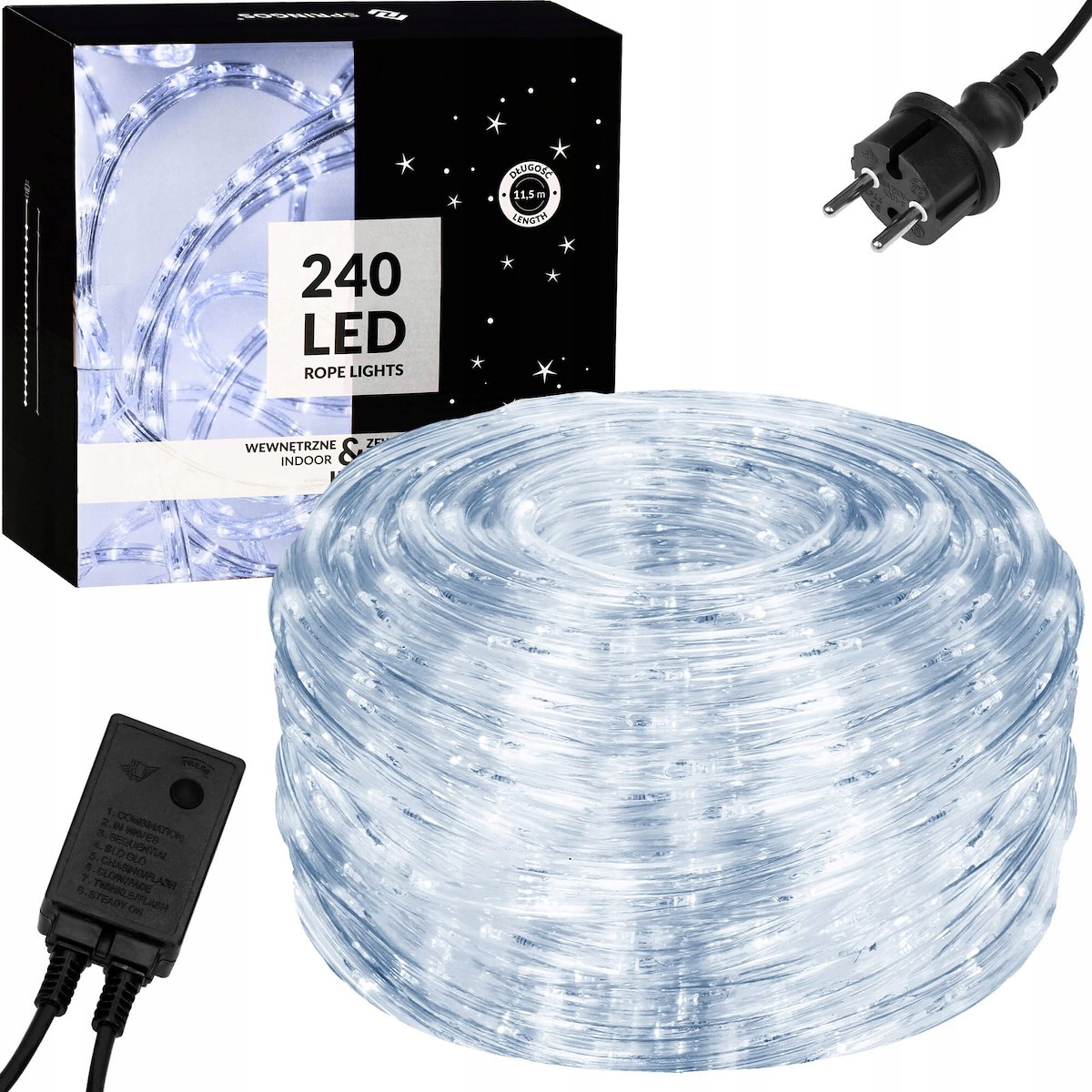 

Wąż Świetlny Zewnętrzny 240 Led Lampki IP44 10m
